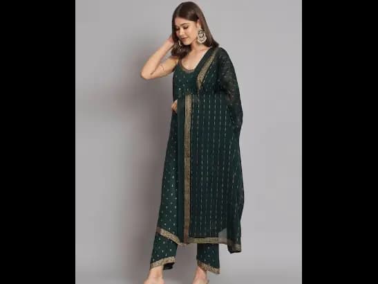 Ethnic Motifs Printed Straight Kurta with Palazzos & Dupatta (2)