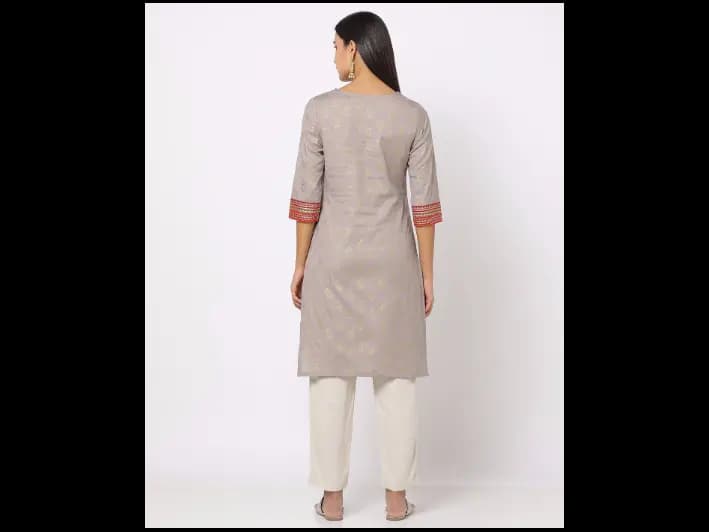 Foil Print Straight Kurta (4)