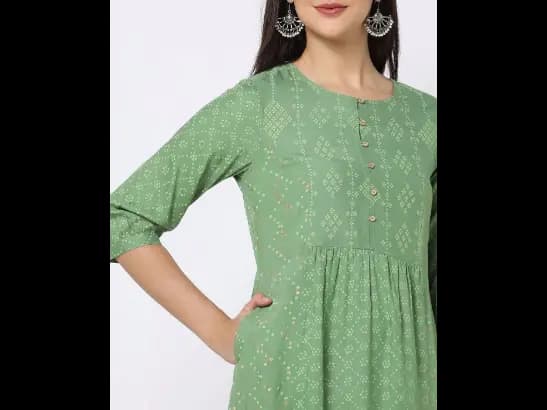 Bandhani Print A-Line Kurta (4)