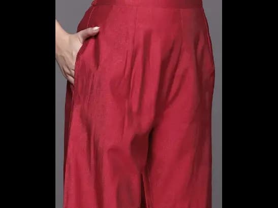 Yoke Design Regular Sequinned Liva Kurta with Trousers & With Dupatta (6)