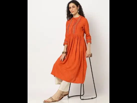 Micro Print Flared Kurta