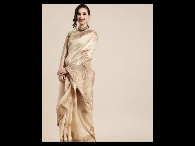 Ethnic Motifs Silk Blend Saree with Woven Design border (2)