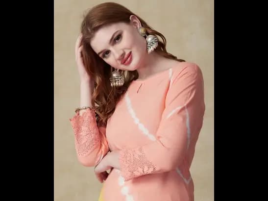 Women Tie & Dye Straight Kurta with Lace Border (3)