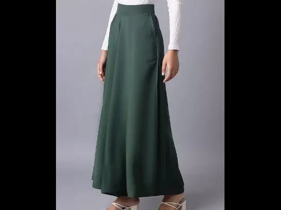 Green woven palazzos (3)