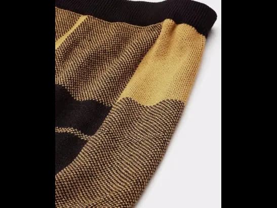 Pure Acrylic Checked Midi Straight Skirt (4)