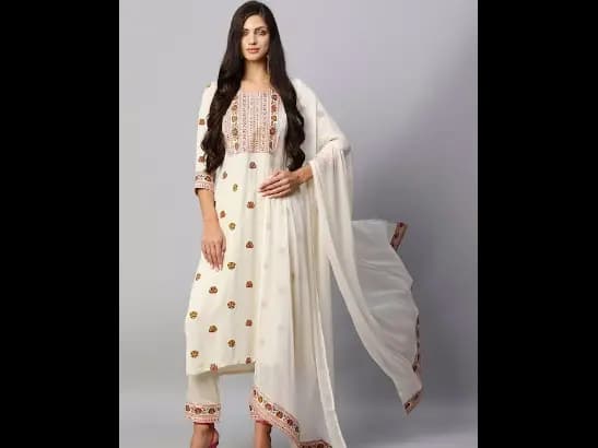 Ethnic Motifs Printed Kurta With Trousers & Dupatta