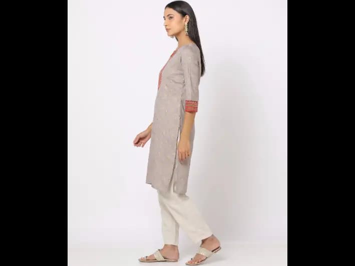Foil Print Straight Kurta (3)