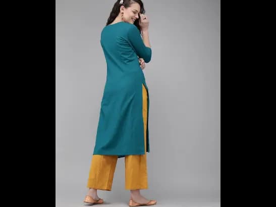 Straight Kurta with Embroidery (2)