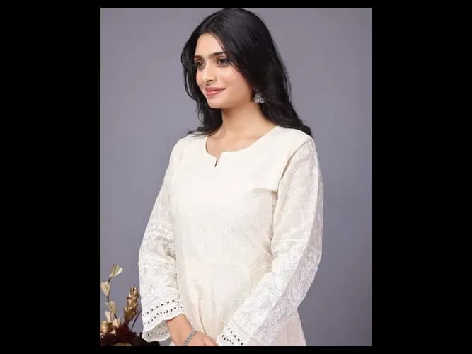 Ethnic Motifs Embroidered Cotton Maxi Dress With Dupatta (5)