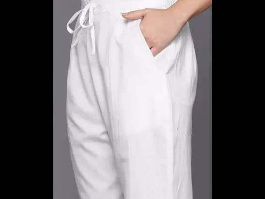 Floral Embroidered Thread Work Pure Cotton Kurta with Trousers (4)