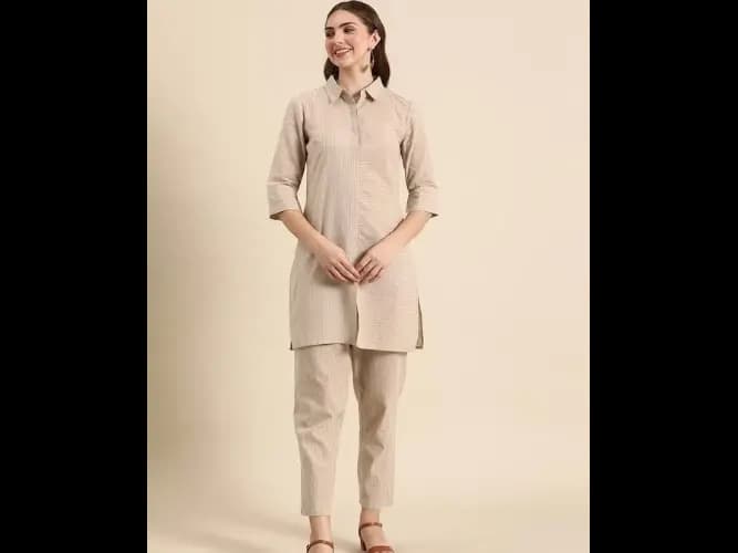Regular Pure Cotton Kurta with Trousers (2)