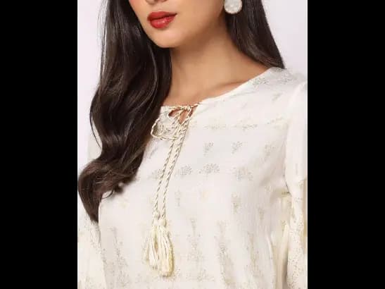 Foil Print Top with Neck Tie-Up (4)