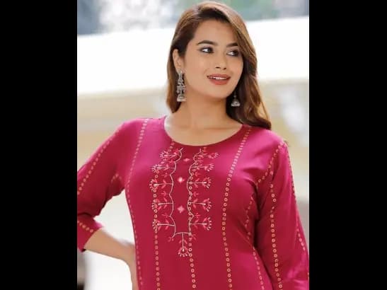Bandhani Printed Regular Thread Work Kurta with Trousers (2)