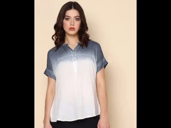 Women Ombre Print Relaxed Fit Top