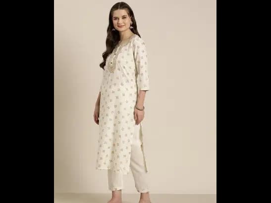 Women Ethnic Motifs Embroidered Sequinned Kurta with Trousers & With Dupatta (2)