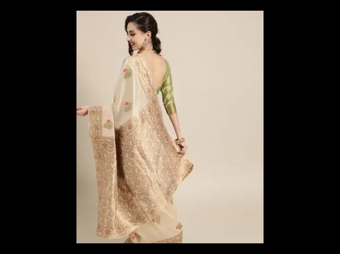 Ethnic Motifs Silk Blend Saree with Woven Design border (3)