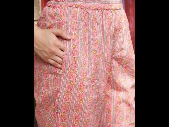Ethnic Motifs Printed Gotta Patti Pure Cotton Kurta & Trouser With Dupatta (3)