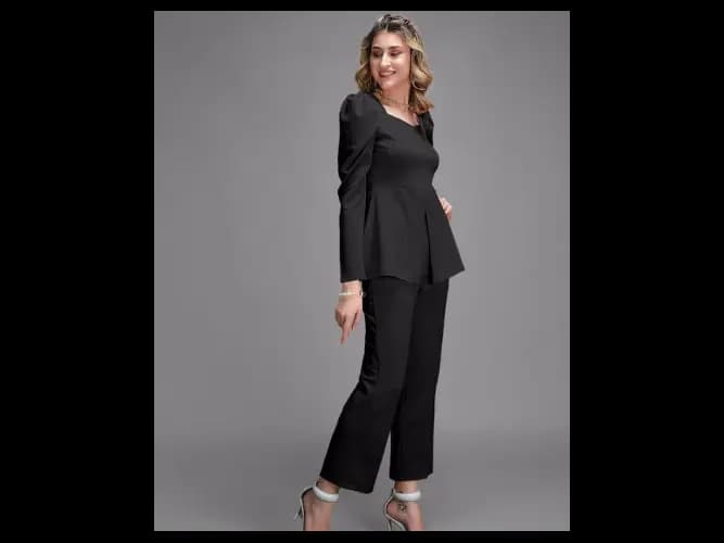 Sweetheart Neck Top With Trousers (4)