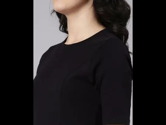 Round-Neck A-Line Dress with Insert Pocket (3)