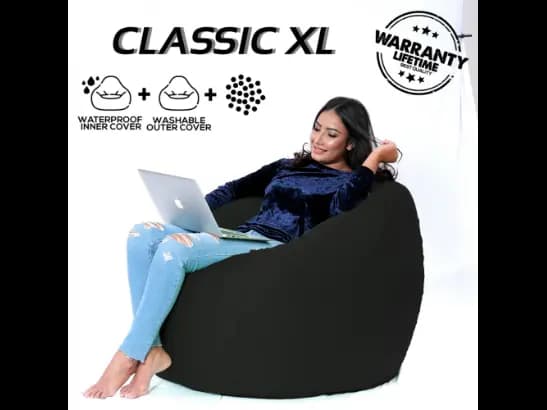 Classic XL Leather Beanbags (2)