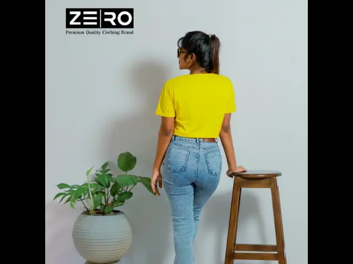 Short Sleeve Comfort Fit Crop Top - Yellow (3)