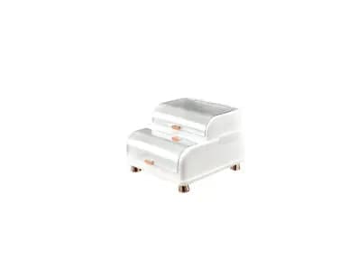 PLATE RACK-WHITE - Dish Drying Rack, Dish Drainer Box with Clear Lid Dustproof