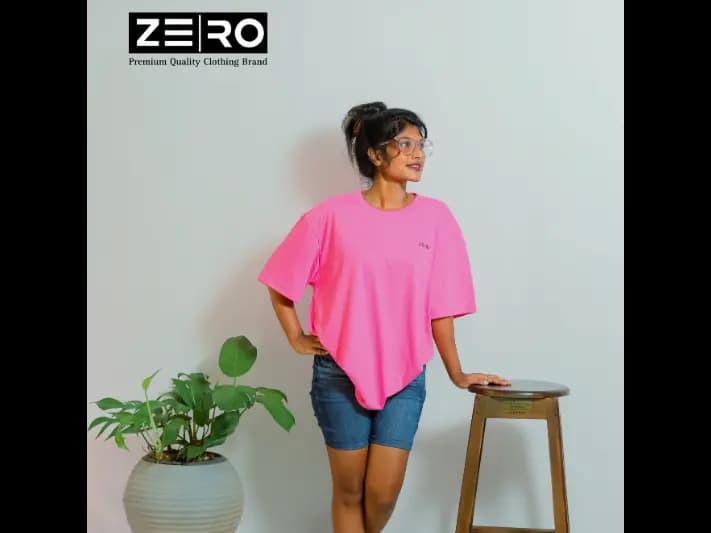 Ladies Oversized Baggy T-Shirts - Pink (2)