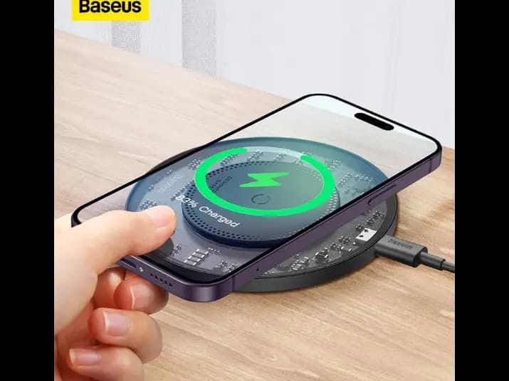 Baseus Simple 2 Wireless Charger 15W Cluster Black(Include: Cable Type-C To Type-C 24W 12V/2A 1m Cluster Black) - CCJJ050001 (2)