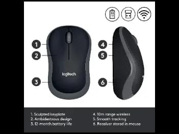 Logitech M185 Wireless Mouse Grey - With 2 Years Warranty (6)