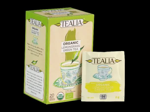 TEALIA ORGANIC LEMONGRASS- Double Chambered Envelope Tea Bag (2g x 20)