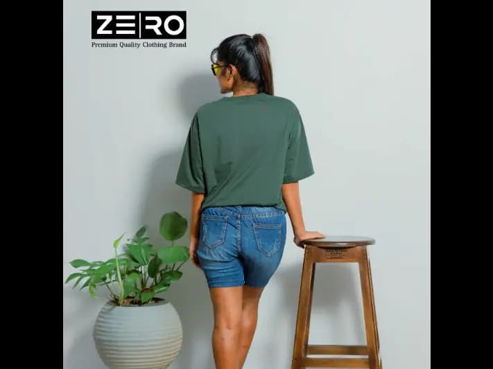 Ladies Oversized Baggy T-Shirts - Army Green (3)