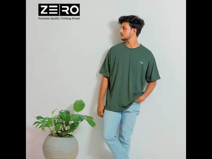 Men's Oversized Baggy T-Shirts - Army Green (3)