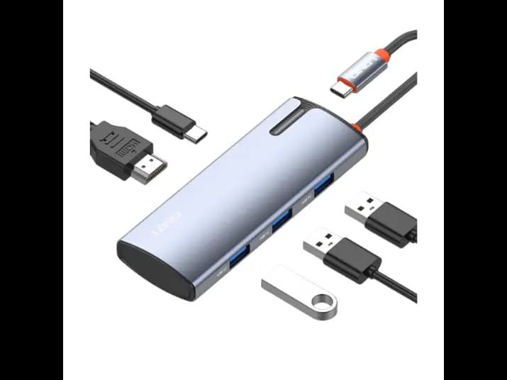 LDNIO DS-15H 5 in 1 Type-C Hub Adapter- Gray with 3 Month Warranty (3)