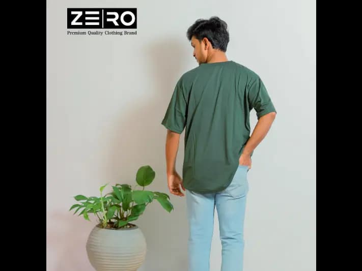 Men's Oversized Baggy T-Shirts - Army Green (4)