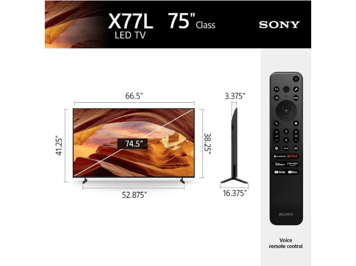 Sony 75" X77L 4K UHD HDR Google TV - KD-75X77L with 2 years warranty (4)