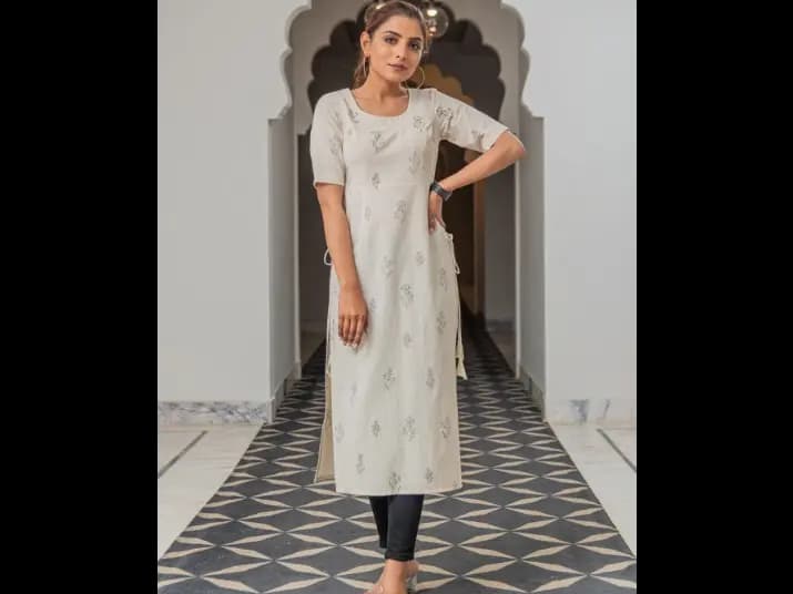 Floral Printed Pure Cotton Kurta - 100% Cotton (2)