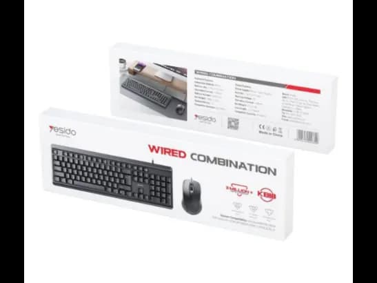 Yesido KB18 USB Interface Wired Keyboard and Mouse Set - 104 Keys Compact Layout – Smaller , Fits in the palm of your hand Comfortable grip , Accurate positioning and smooth traveling (3)