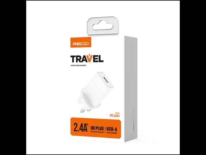 Recci RC61U 2.4A Smart USB Charger - white with 3 month warranty (4)