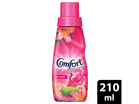 Comfort Lily Fresh Fabric Conditioner 210ml - Gives Unbelievable Shine to Clothes comfort nourishes and untangles cloth fibers damaged by washing