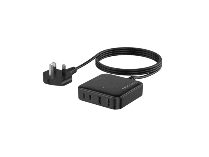 Recci GAN 100W Desktop Charger RC39 – 4 Ports fast charging- Black with 6 Months Warranty (2)