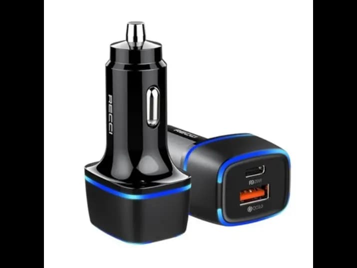 Recci RQ02 PD 20W+18W Car Charger Black - with 3 month warranty