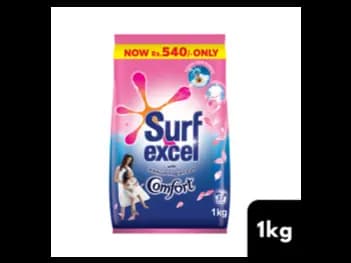 Surf Excel With Comfort Laundry Detergent Powder 1kg - with premium fragrance of comfort