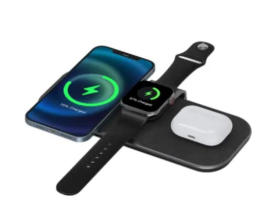 WiWU PA3IN1B Power Air 3 IN 1 Wireless Charger - 15W smart wireless charging. , Double-coil normal plus magnetic , Reversible stand , Bottom storage wire with 6 Months Warranty (2)