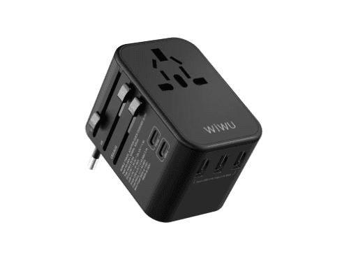 WIWU UA-303 35W UNIVERSAL PLUG ADAPTER BLACK - 6 Month Warranty