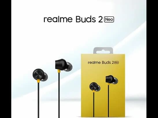 REALME BUDS NEO RMA2016 HF - EXCELLENT BASS , 90 ANGLE AUDIO JACK , HD MICROPHONE