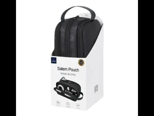 Wiwu Salem Travel Pouch Green / Black - Mini size, large capacity , Leather handle , Water-resistant (5)