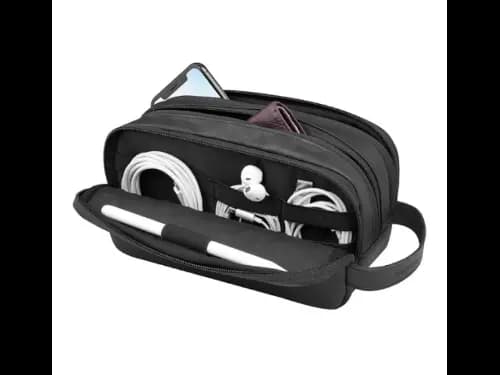 Wiwu Salem Travel Pouch Green / Black - Mini size, large capacity , Leather handle , Water-resistant (4)