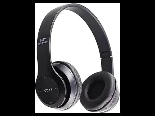Bluetooth Wireless P47 5.0+EDR Headphones - Black