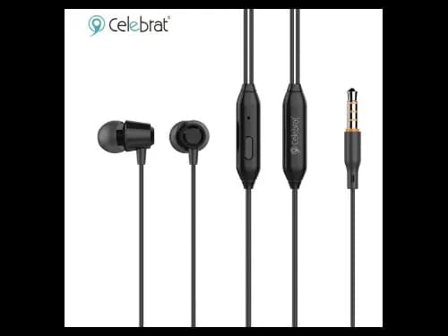 Celebrat G4 Stereo Sound Earphones with Mic - Black / White