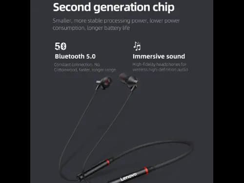 Lenovo HE05x Sports Magnetic Wireless Neckband Earphones CN - Black (4)